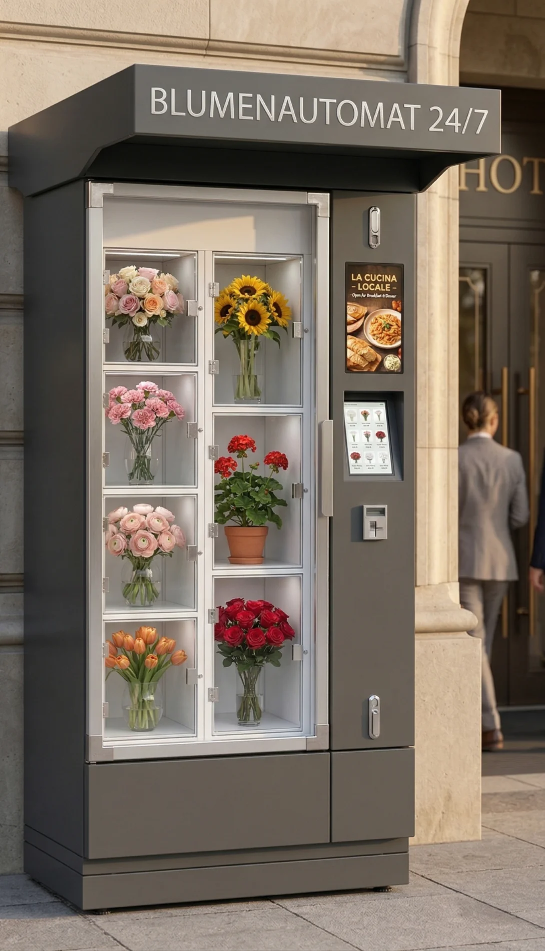 FLORA M1 Blumenautomat in einer Hotellobby