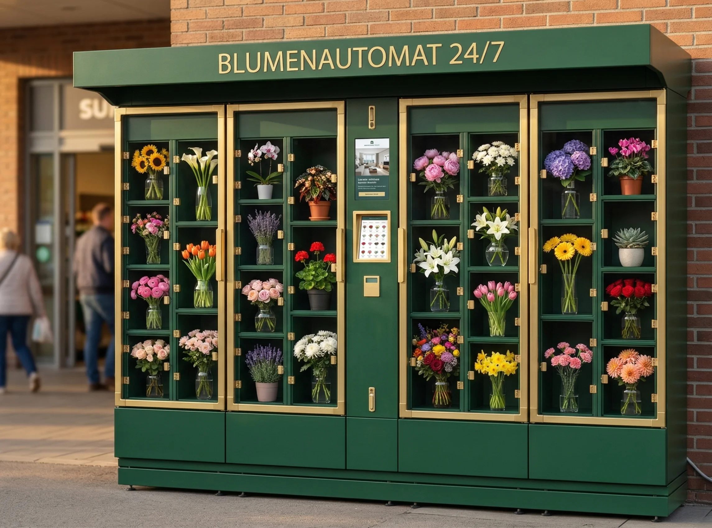 FLORA M4 Blumenautomat in einem Supermarkt